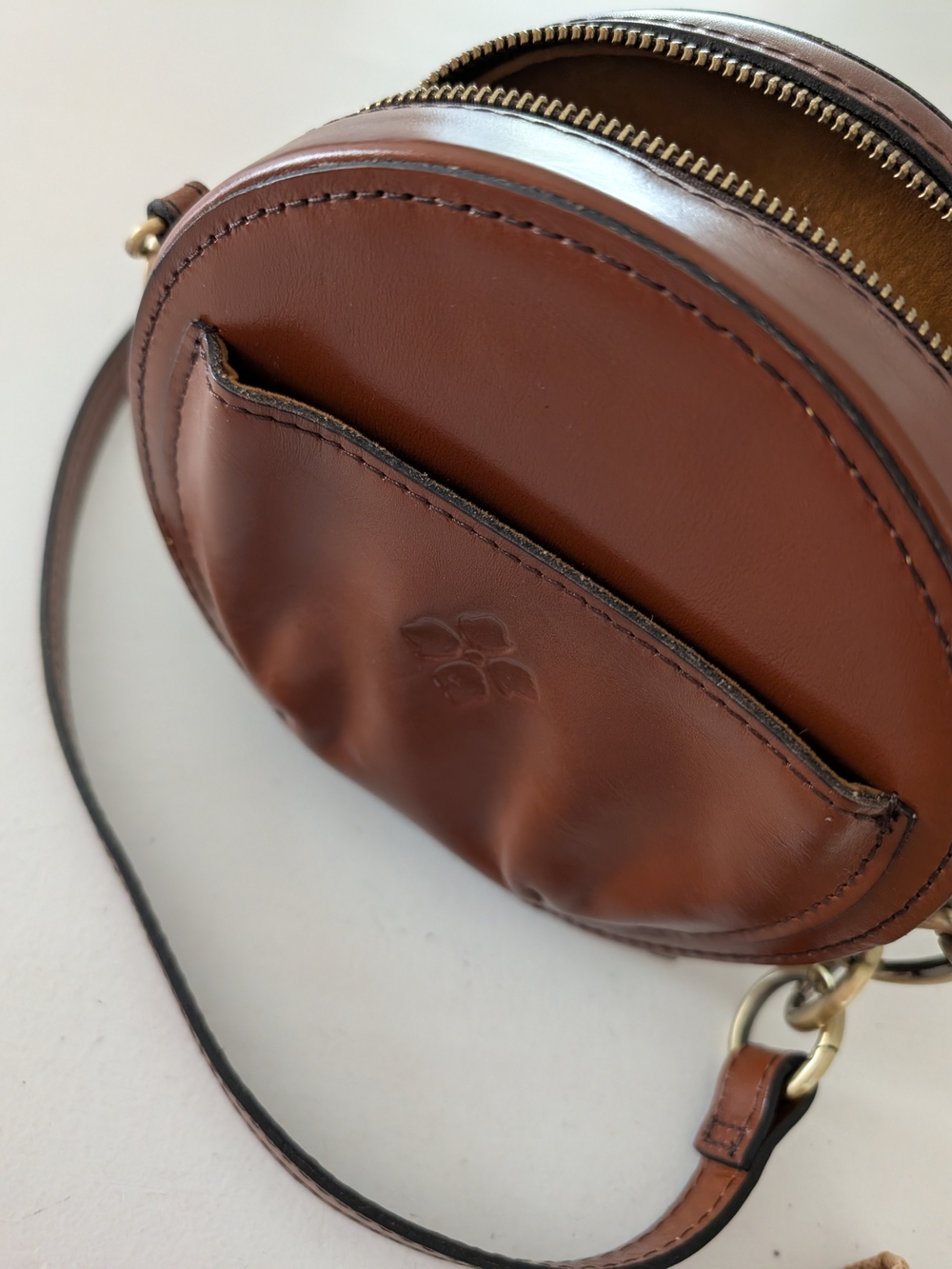Patricia Nash Brown Embossed Owl Round Crossbody Bag - Picture 6 of 9